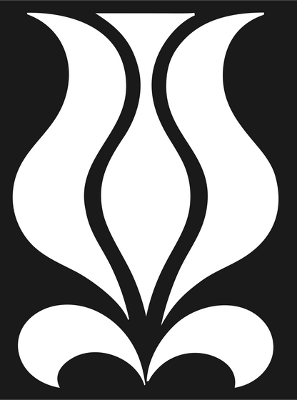 Pictogram Tulip Silhouette Floral Bloom Crest #1a1a1a/#ffffff