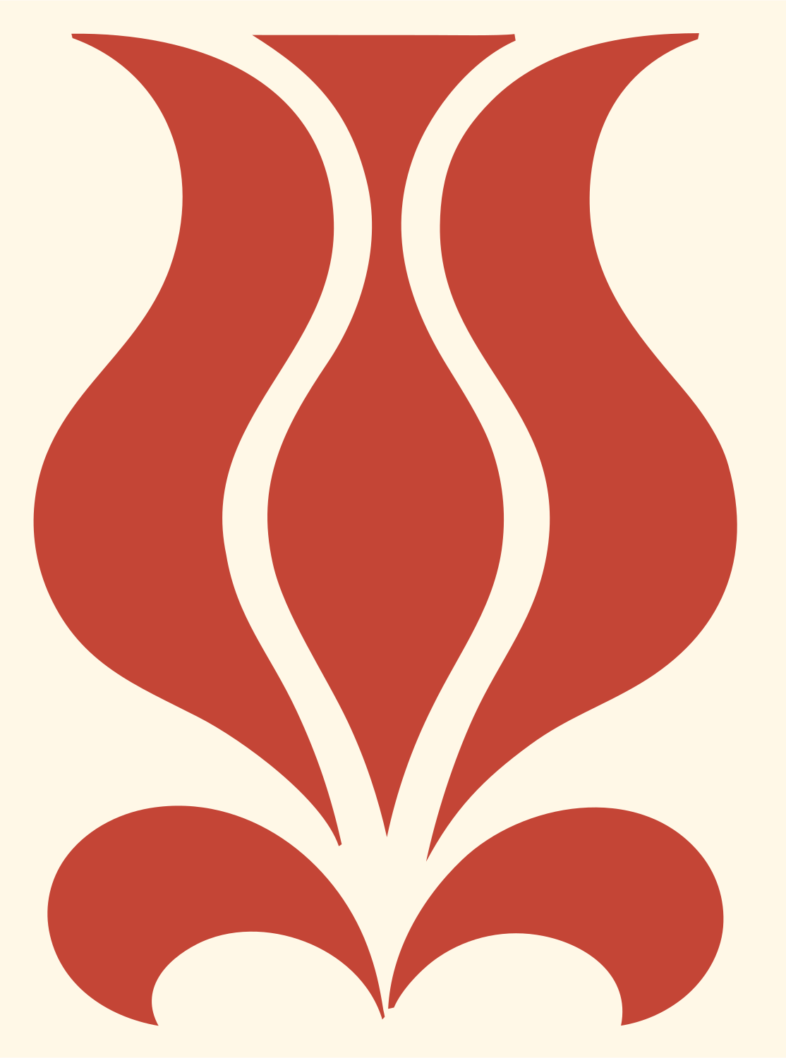 Pictogram Tulip Silhouette Floral Bloom Crest #fff8e7/#c44536
