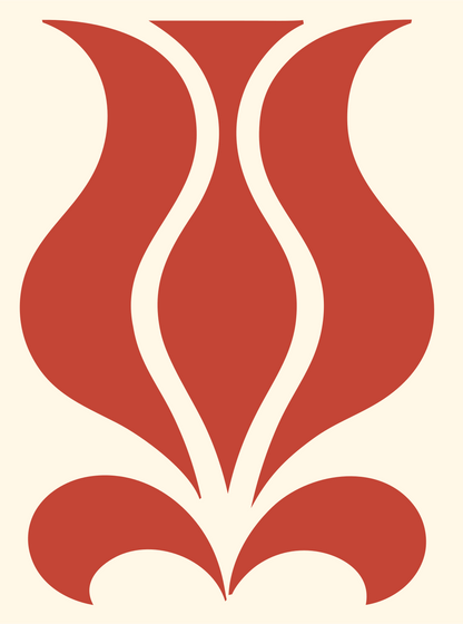 Pictogram Tulip Silhouette Floral Bloom Crest #fff8e7/#c44536