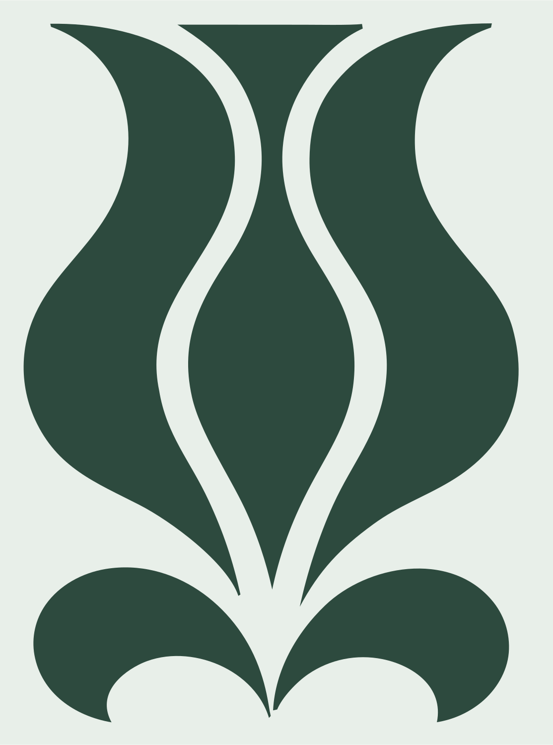 Pictogram Tulip Silhouette Floral Bloom Crest #e8efe9/#2d4a3e