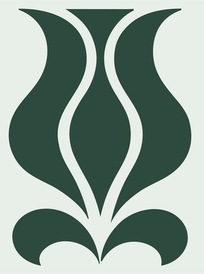 Pictogram Tulip Silhouette Floral Bloom Crest #e8efe9/#2d4a3e