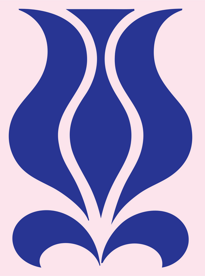 Pictogram Tulip Silhouette Floral Bloom Crest #fce4ec/#283593