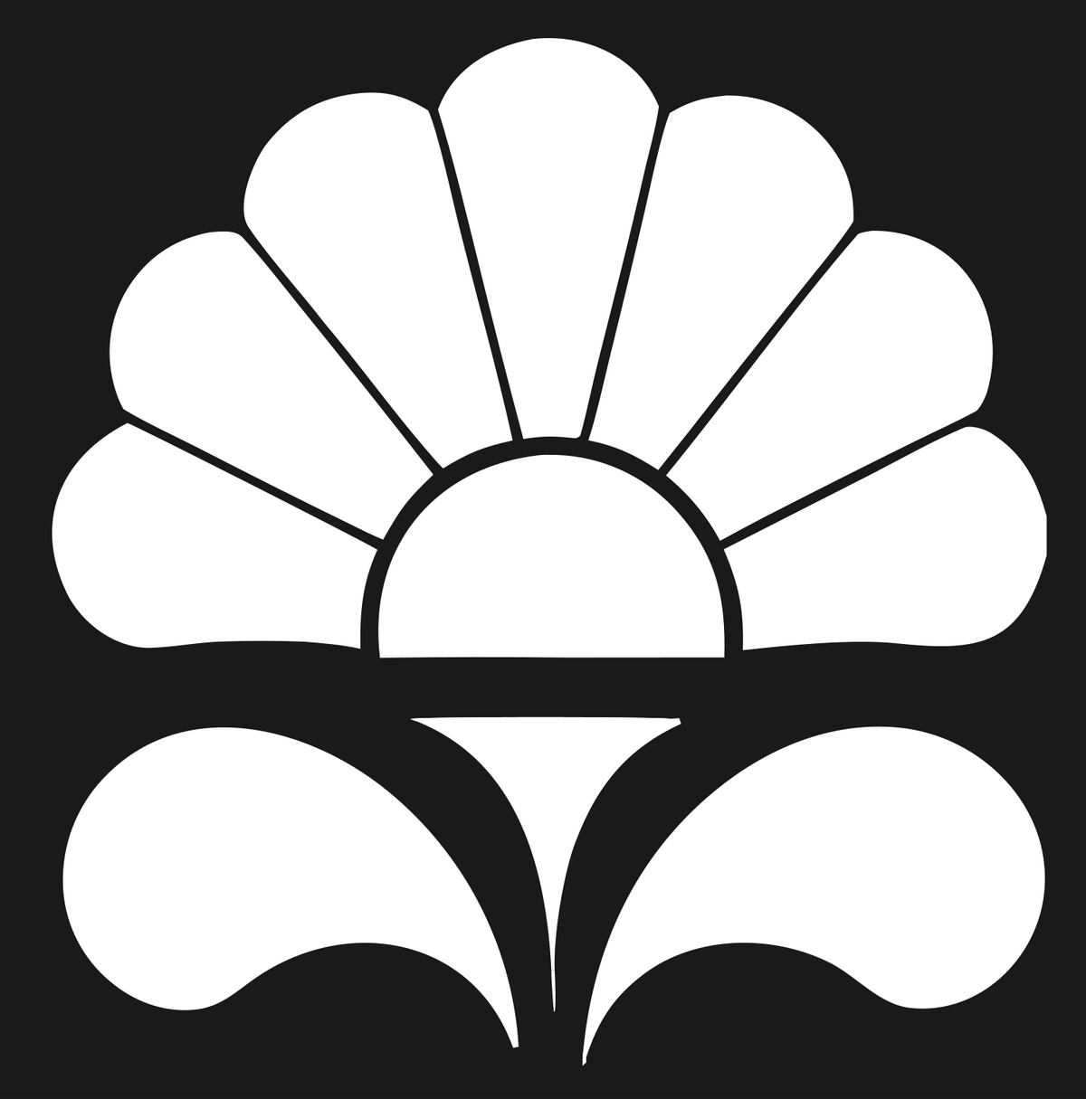 Pictogram Fan Petal Blooming Flower Icon #1a1a1a/#ffffff