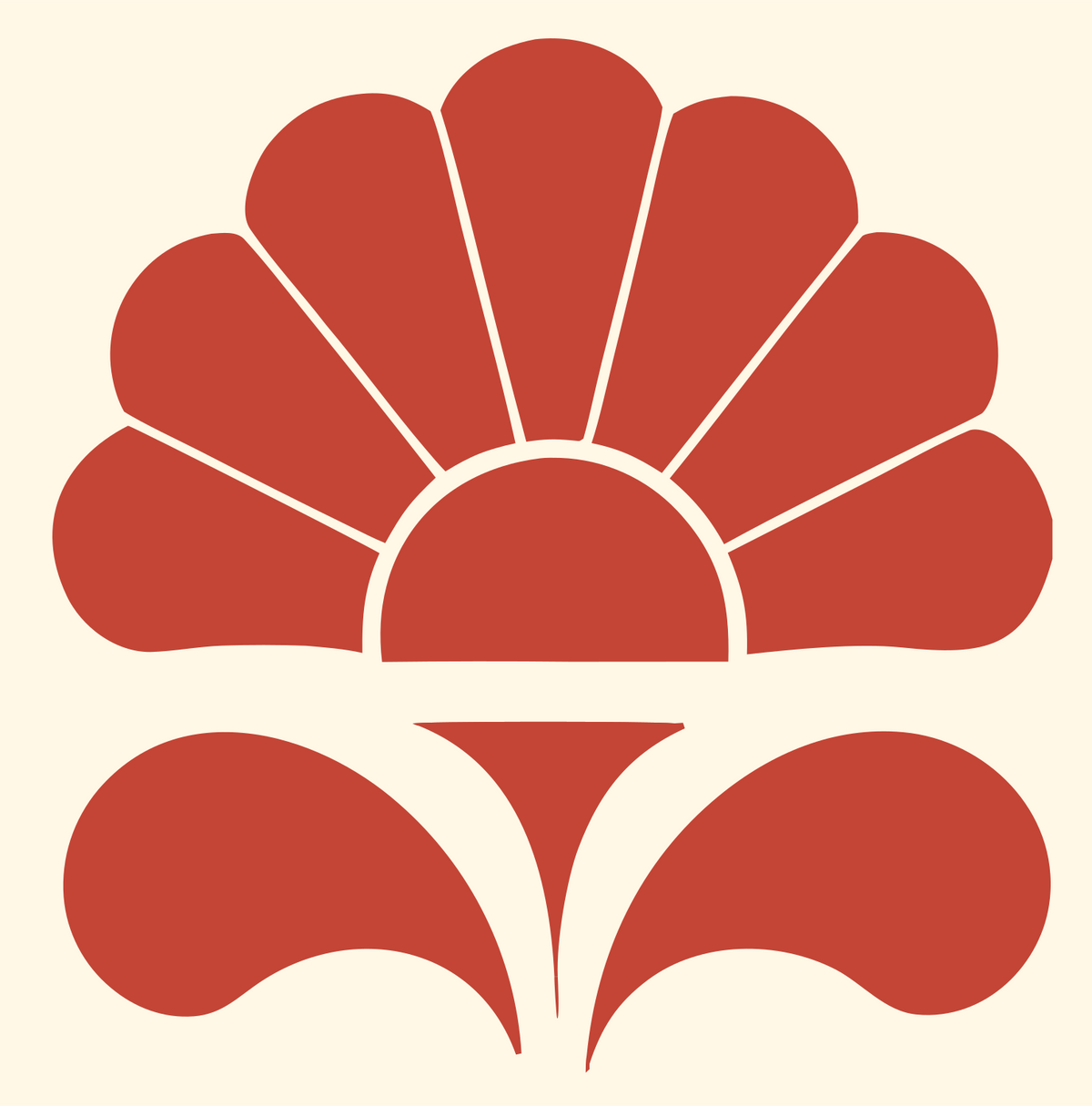 Pictogram Fan Petal Blooming Flower Icon #fff8e7/#c44536