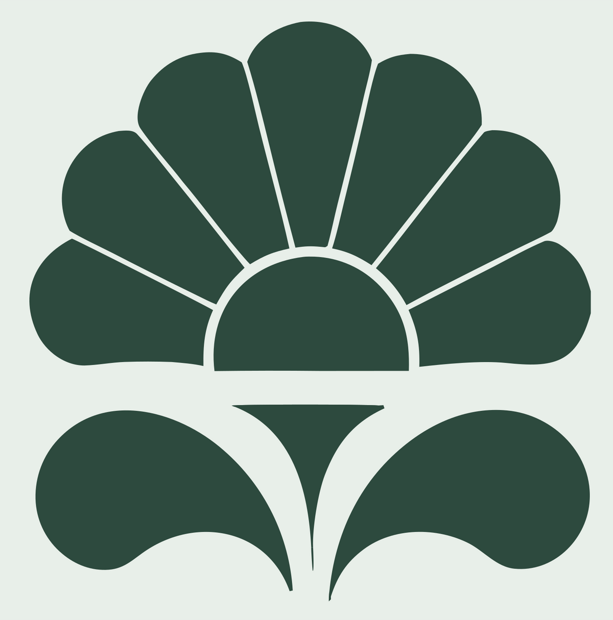 Pictogram Fan Petal Blooming Flower Icon #e8efe9/#2d4a3e