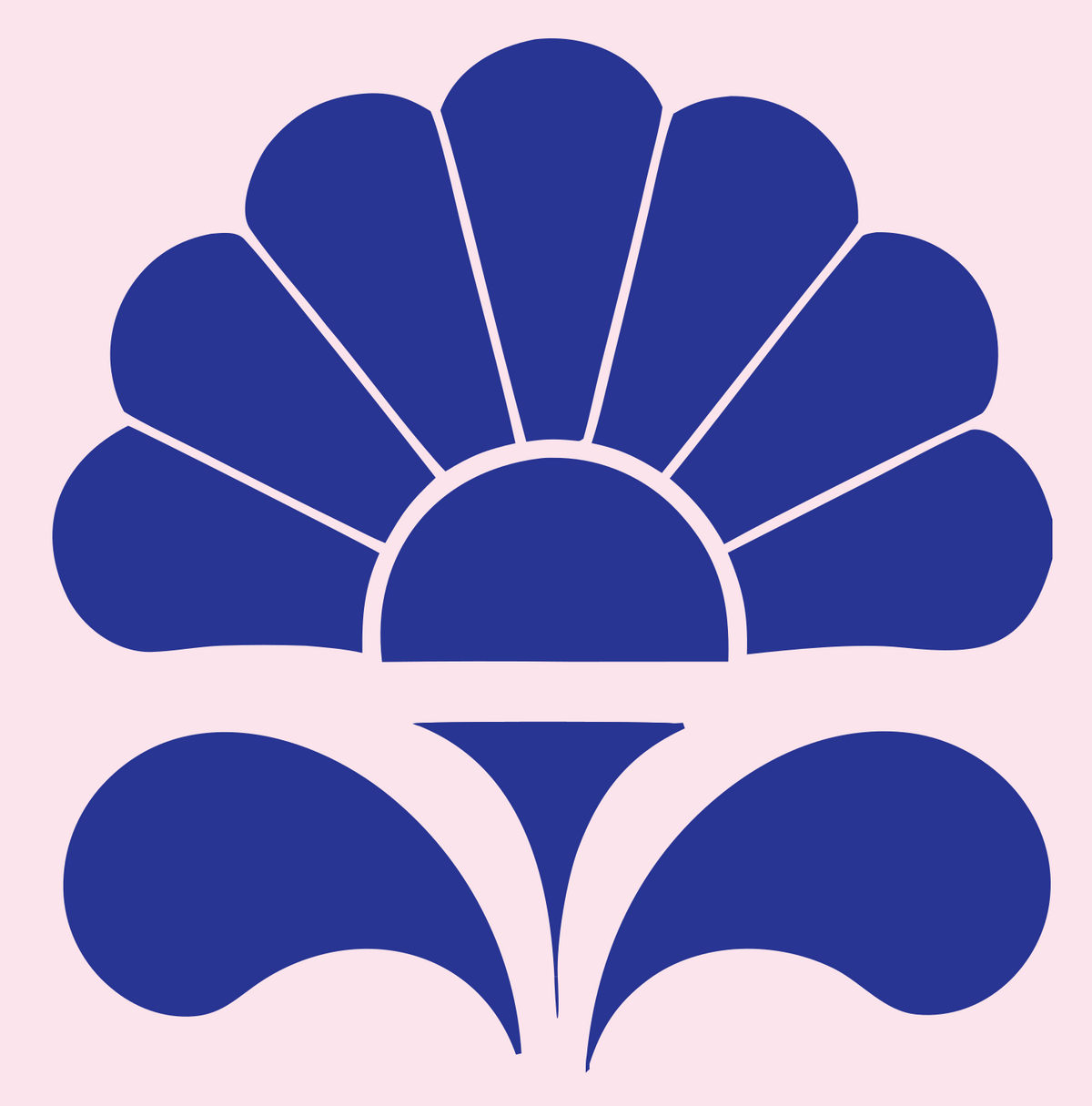 Pictogram Fan Petal Blooming Flower Icon #fce4ec/#283593