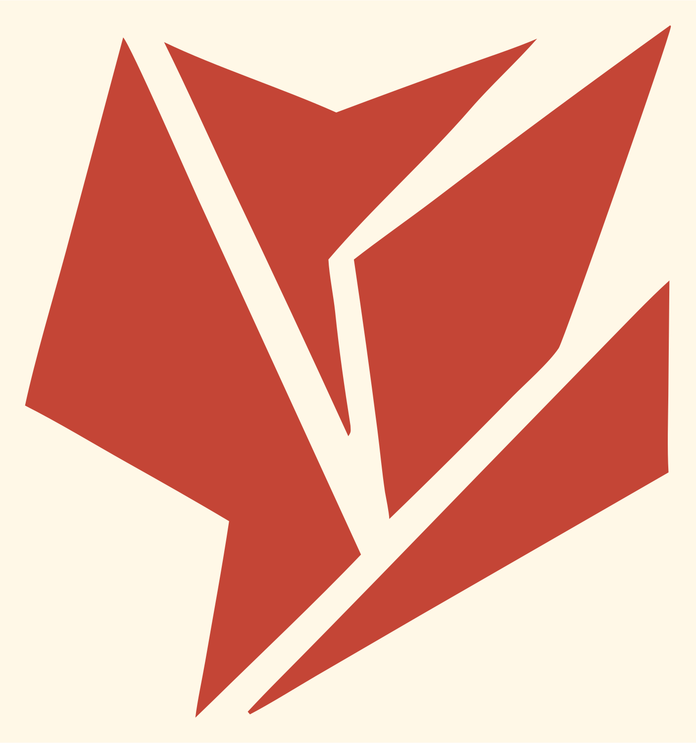Industrial Shattered Facet Tulip Mark #fff8e7/#c44536