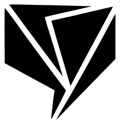 Angular Fragment Tulip Silhouette Badge #ffffff/#000000