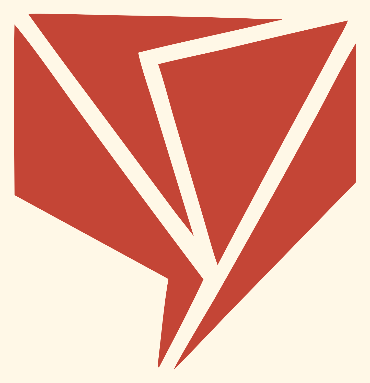 Angular Fragment Tulip Silhouette Badge #fff8e7/#c44536