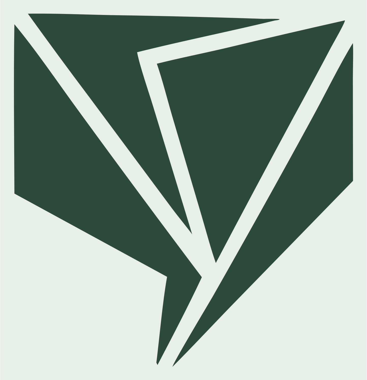 Angular Fragment Tulip Silhouette Badge #e8efe9/#2d4a3e