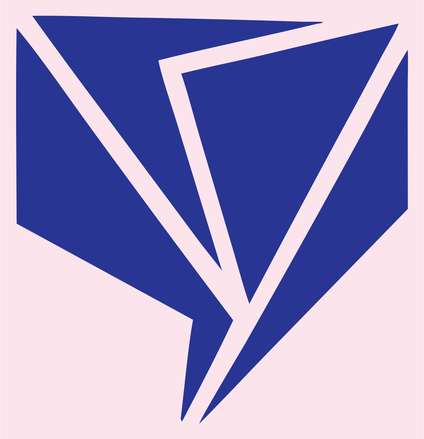 Angular Fragment Tulip Silhouette Badge #fce4ec/#283593