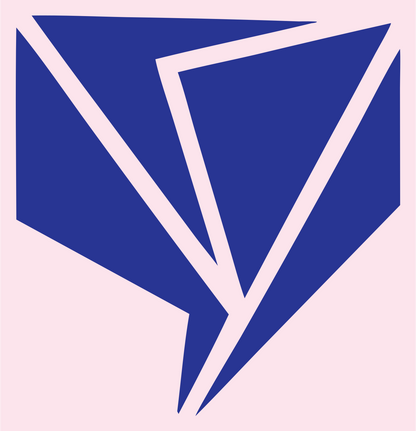 Angular Fragment Tulip Silhouette Badge #fce4ec/#283593