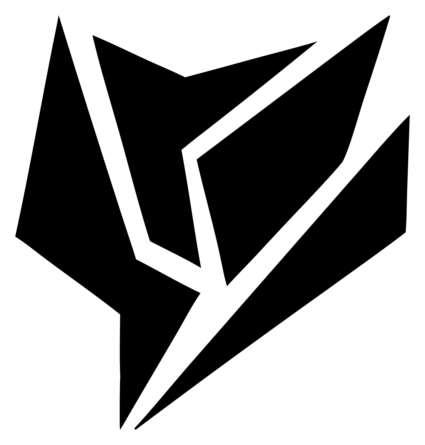 Hard-Edged Fractured Tulip Bloom Crest #ffffff/#000000