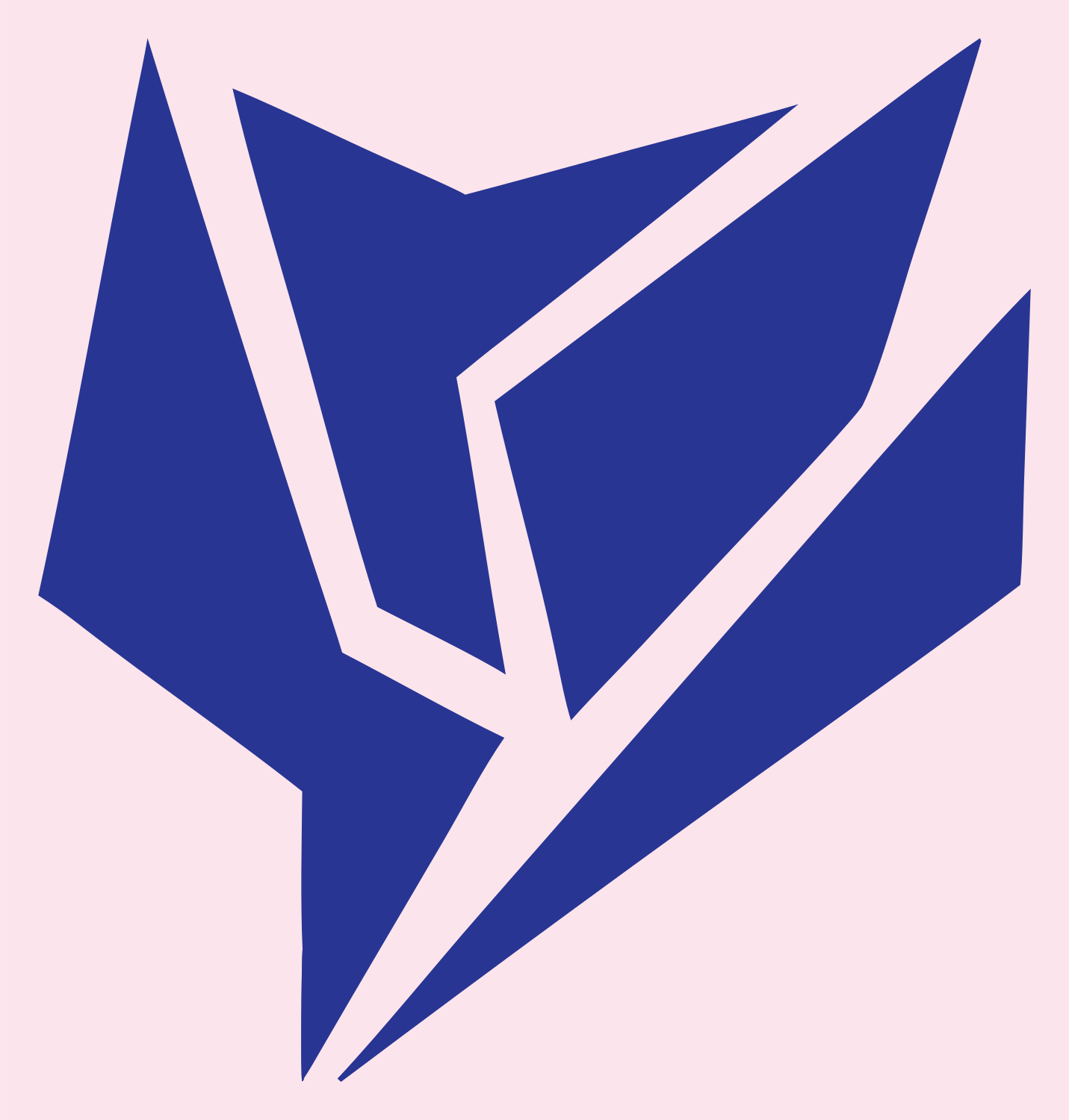 Hard-Edged Fractured Tulip Bloom Crest #fce4ec/#283593
