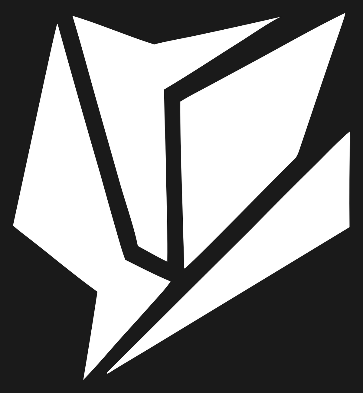 Bold Razor-Cut Tulip Petal Icon #1a1a1a/#ffffff