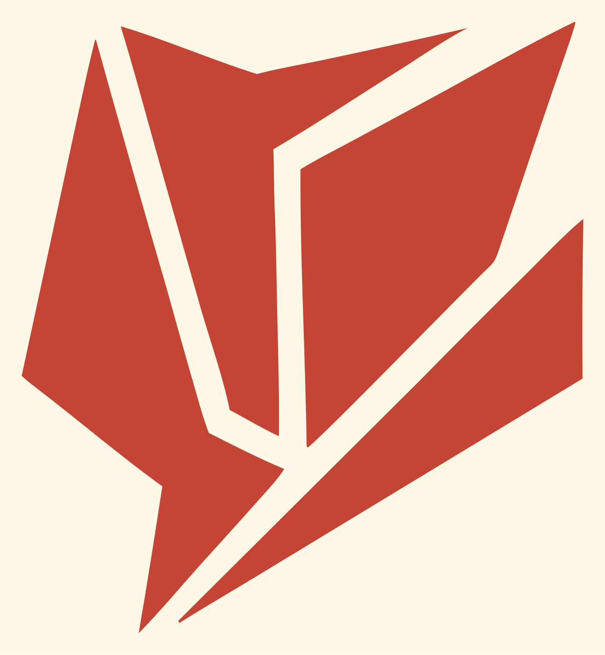 Bold Razor-Cut Tulip Petal Icon #fff8e7/#c44536