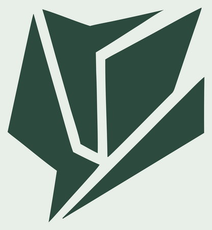 Bold Razor-Cut Tulip Petal Icon #e8efe9/#2d4a3e