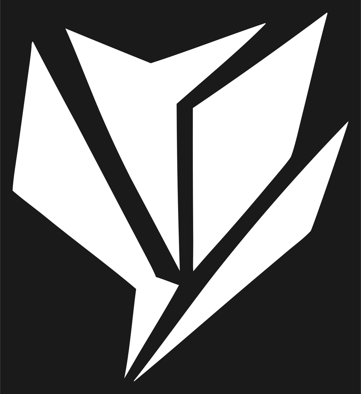 Sharp Shard Tulip Crystal Emblem #1a1a1a/#ffffff
