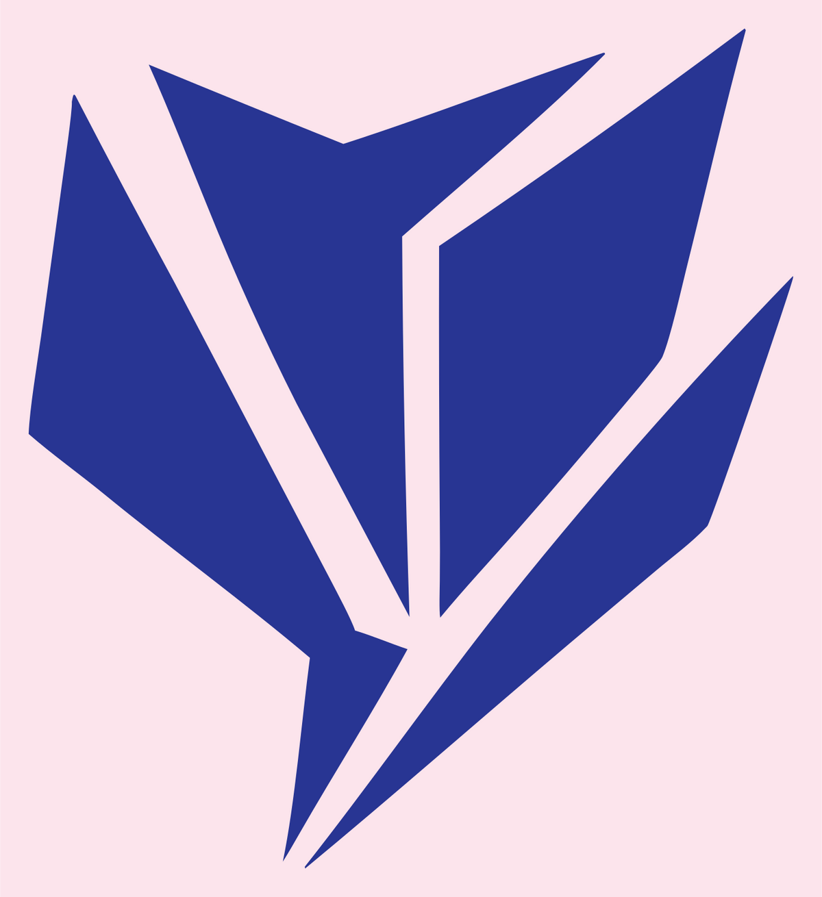 Sharp Shard Tulip Crystal Emblem #fce4ec/#283593