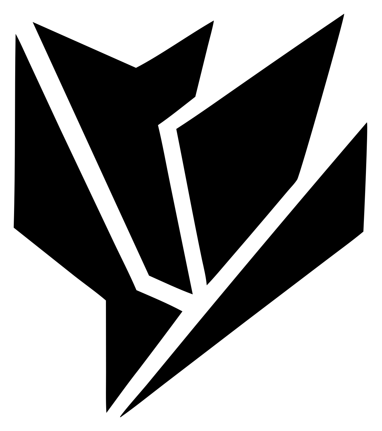 Industrial Jagged Splinter Tulip Mark #ffffff/#000000