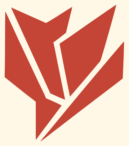 Industrial Jagged Splinter Tulip Mark #fff8e7/#c44536