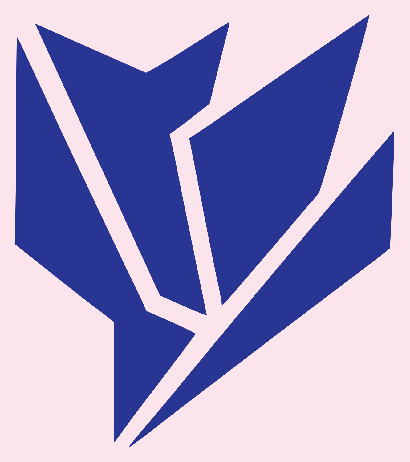 Industrial Jagged Splinter Tulip Mark #fce4ec/#283593