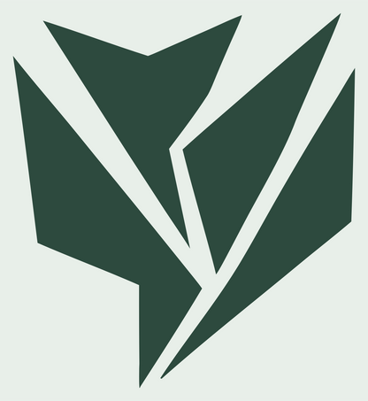 Fractured Angular Tulip Bloom Crest #e8efe9/#2d4a3e
