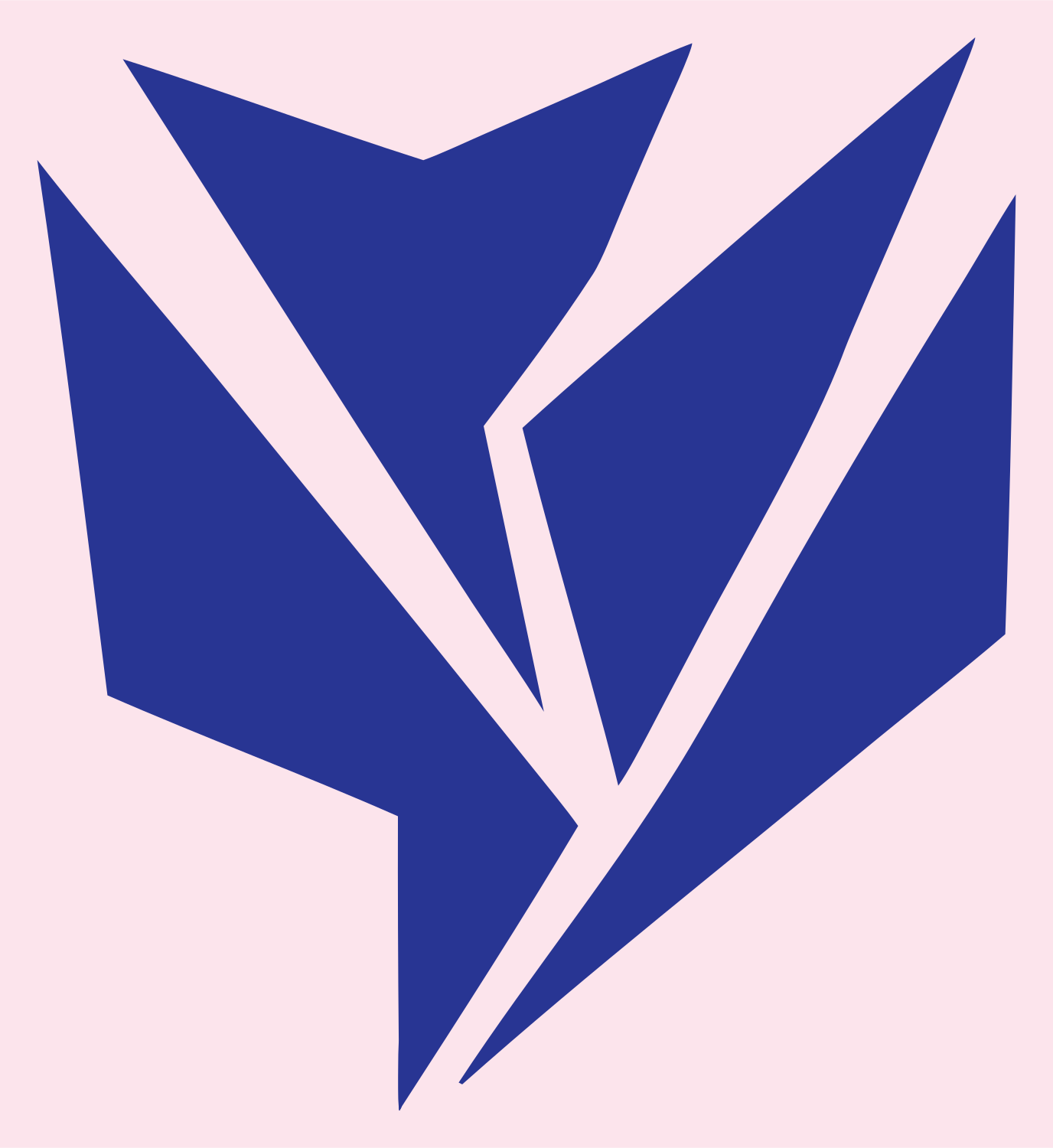 Fractured Angular Tulip Bloom Crest #fce4ec/#283593