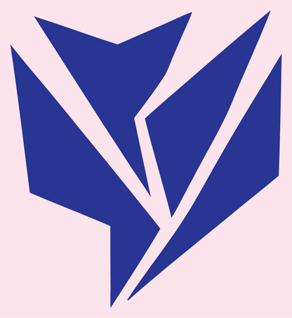 Fractured Angular Tulip Bloom Crest #fce4ec/#283593