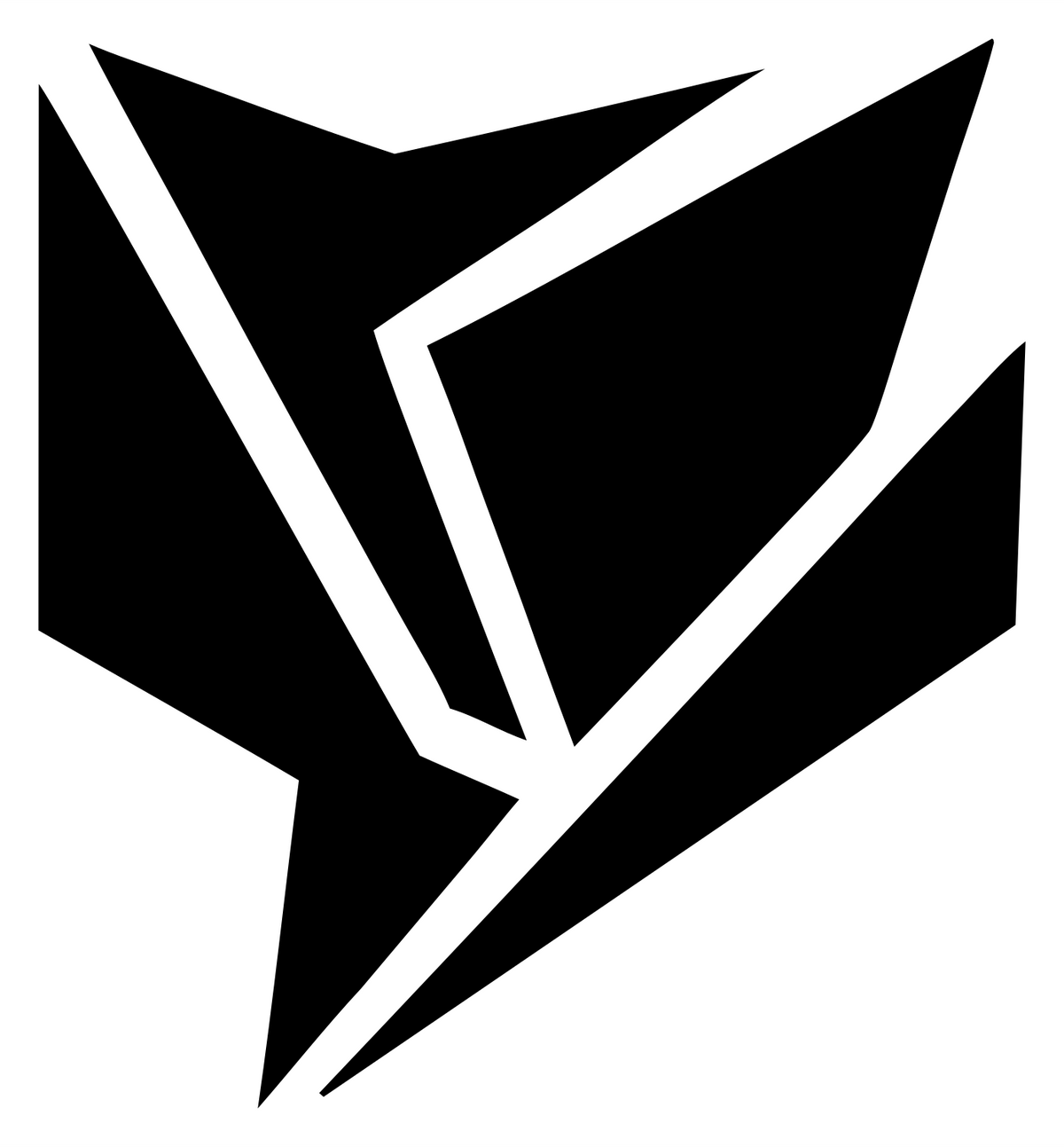 Sharp Polygon Shattered Tulip Icon #ffffff/#000000