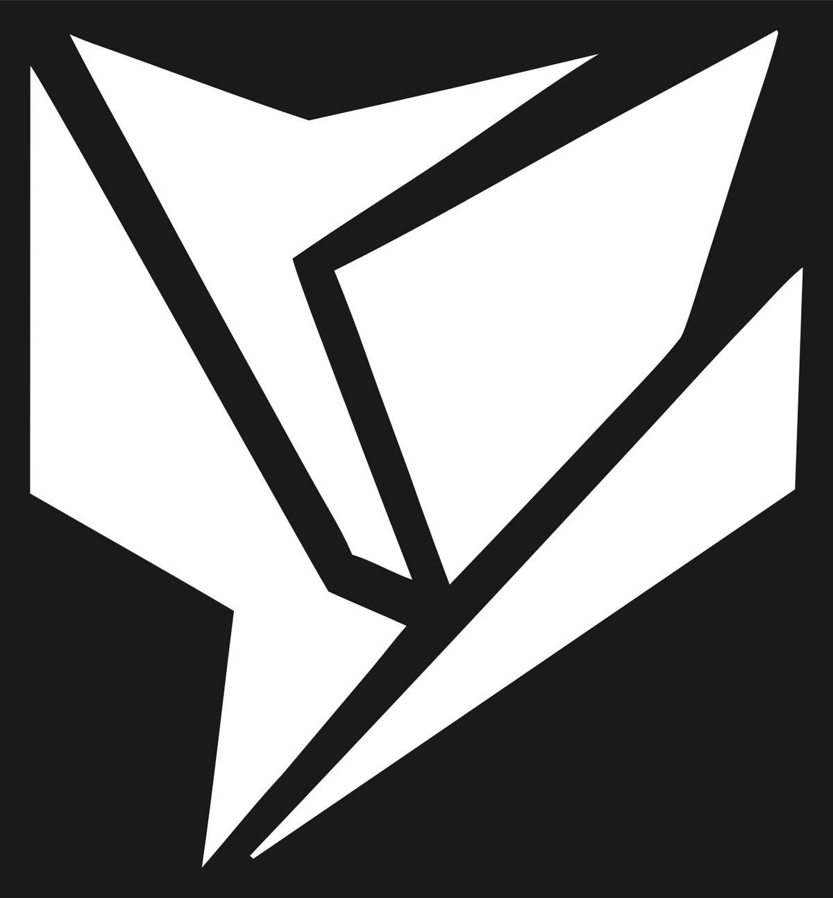 Sharp Polygon Shattered Tulip Icon #1a1a1a/#ffffff