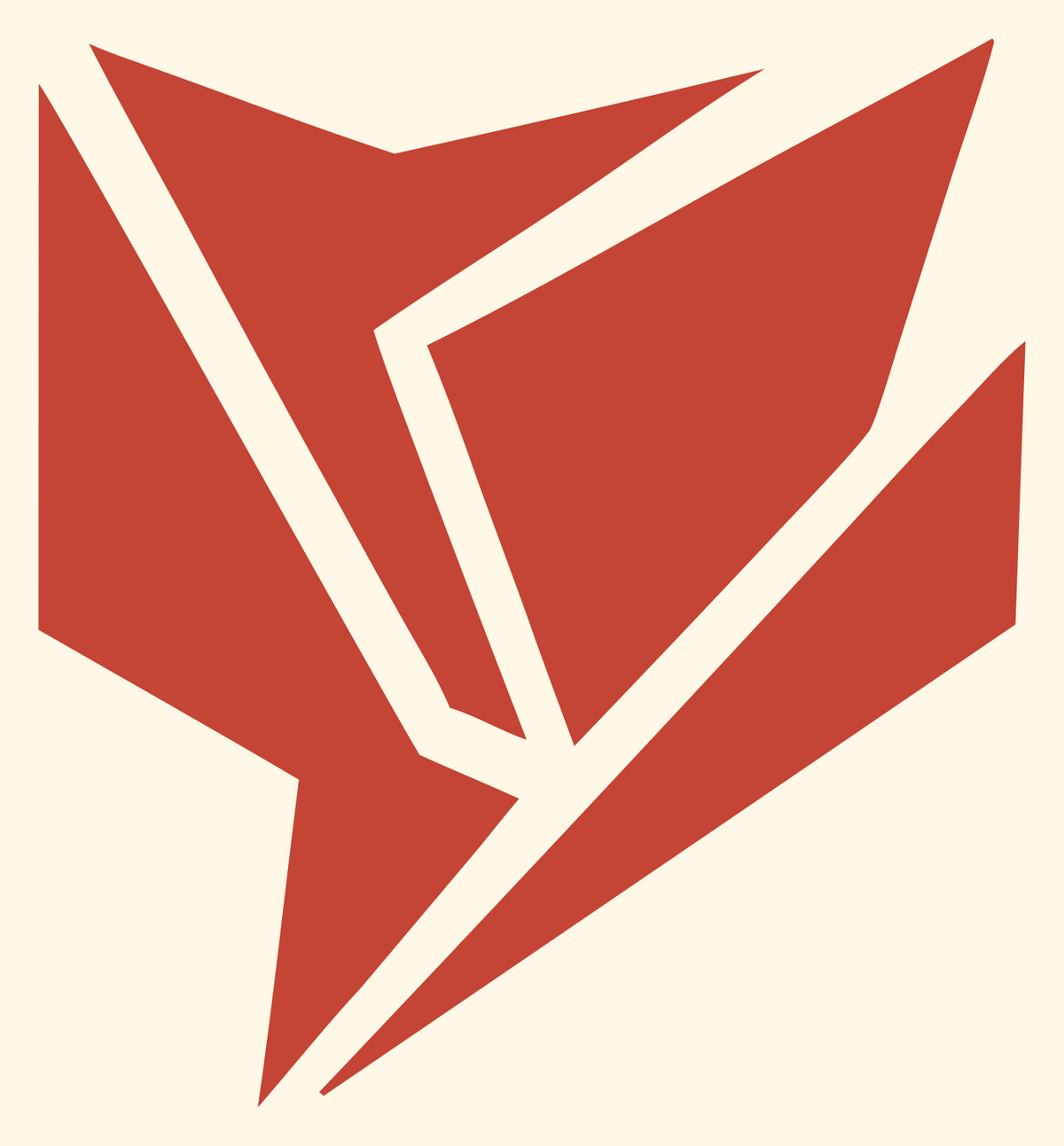 Sharp Polygon Shattered Tulip Icon #fff8e7/#c44536