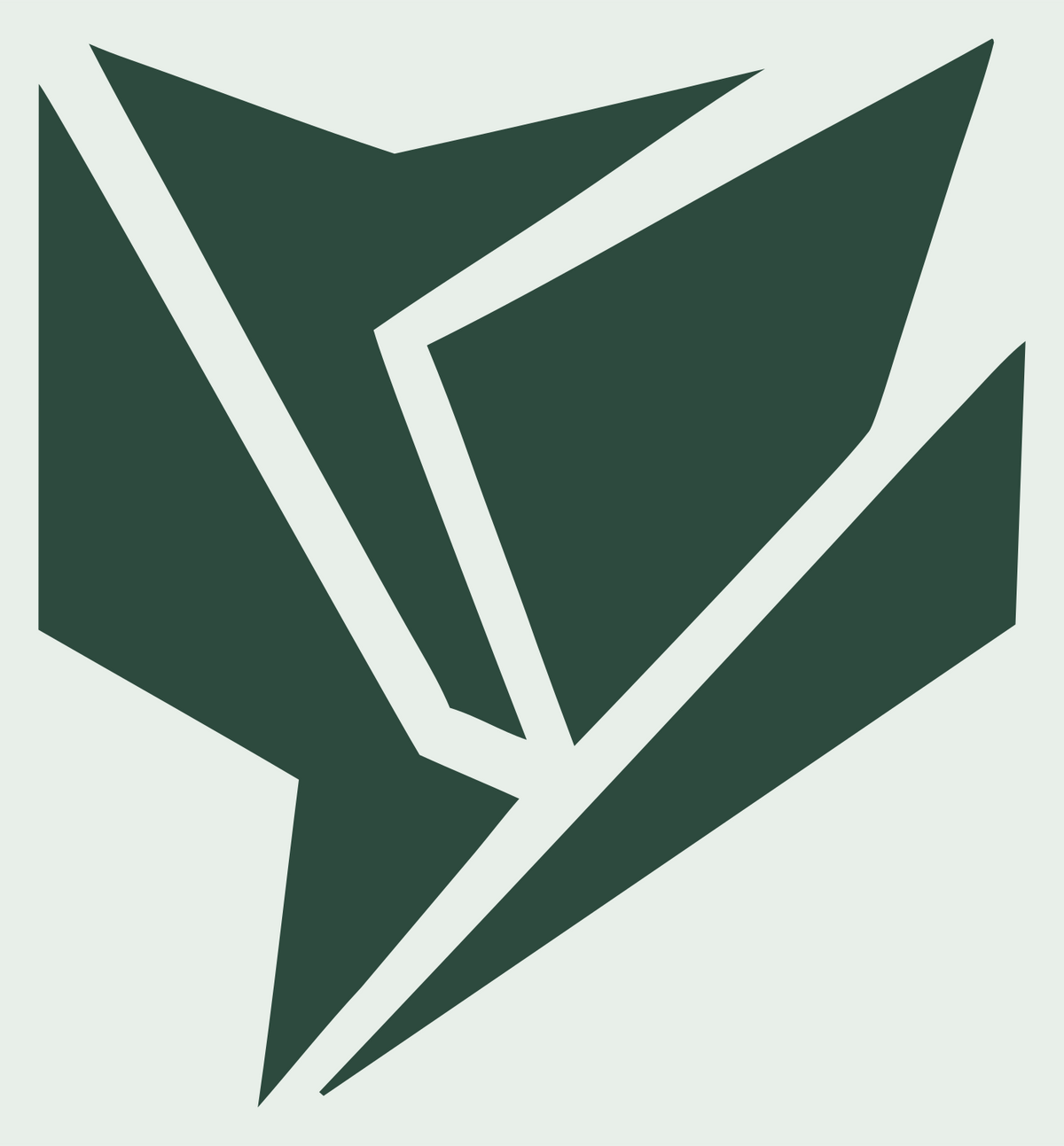 Sharp Polygon Shattered Tulip Icon #e8efe9/#2d4a3e