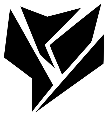 Industrial Broken Facet Tulip Silhouette Logo #ffffff/#000000