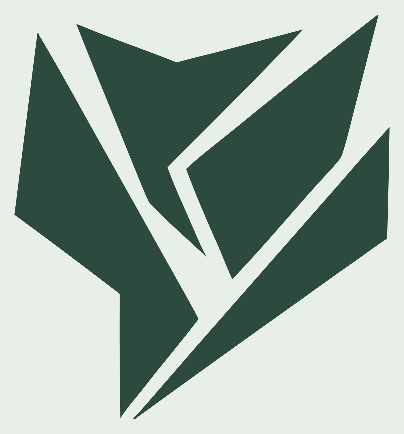 Industrial Broken Facet Tulip Silhouette Logo #e8efe9/#2d4a3e
