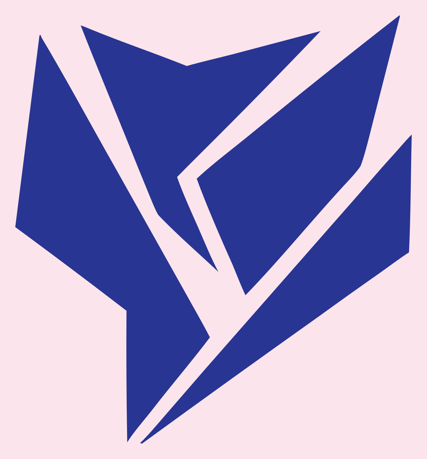 Industrial Broken Facet Tulip Silhouette Logo #fce4ec/#283593