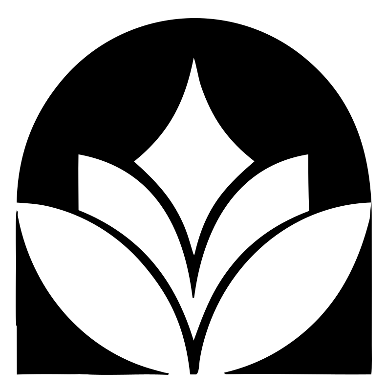 Negative Space Star Lotus Circle Badge