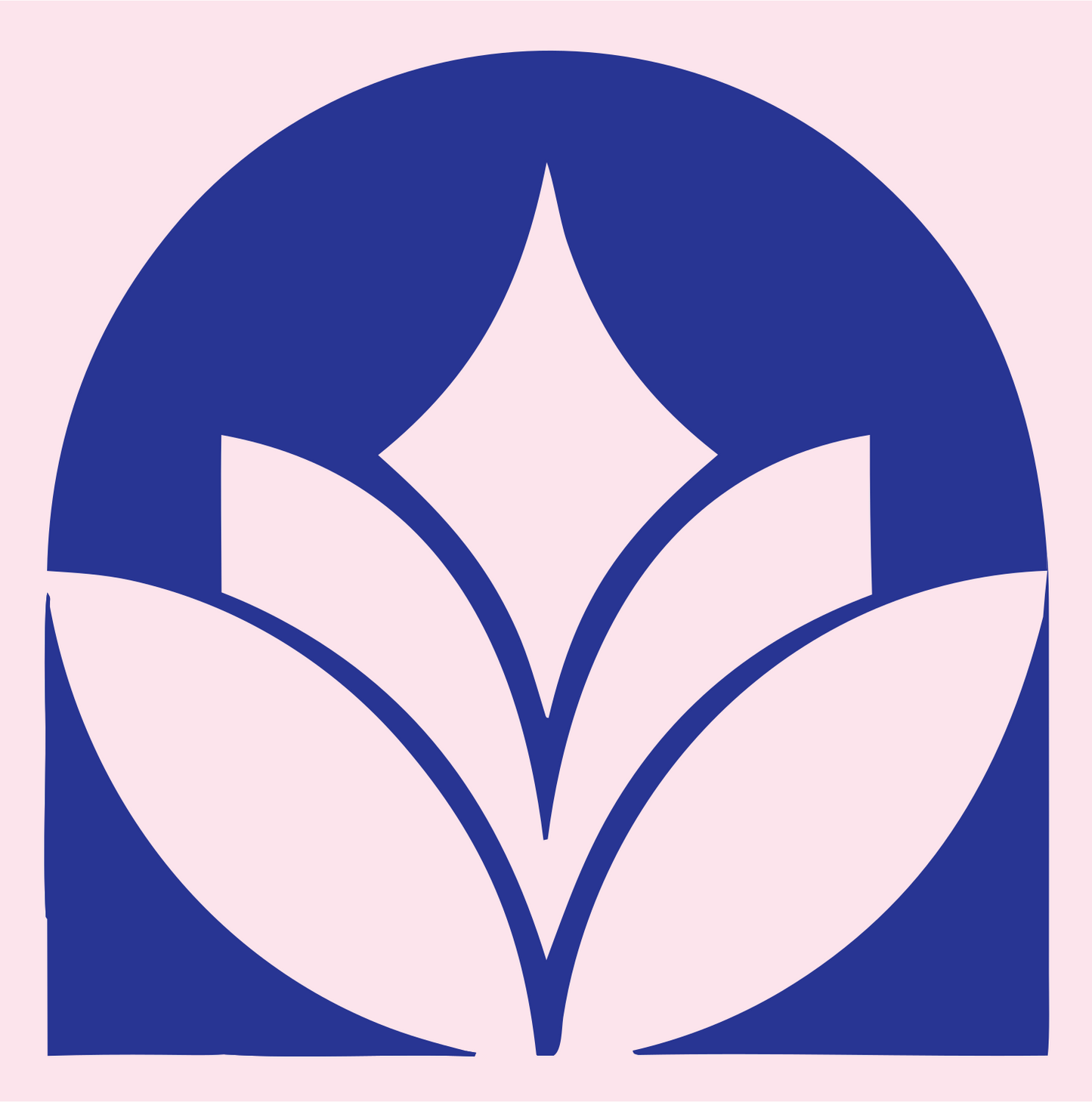 Negative Space Star Lotus Circle Badge #fce4ec/#283593