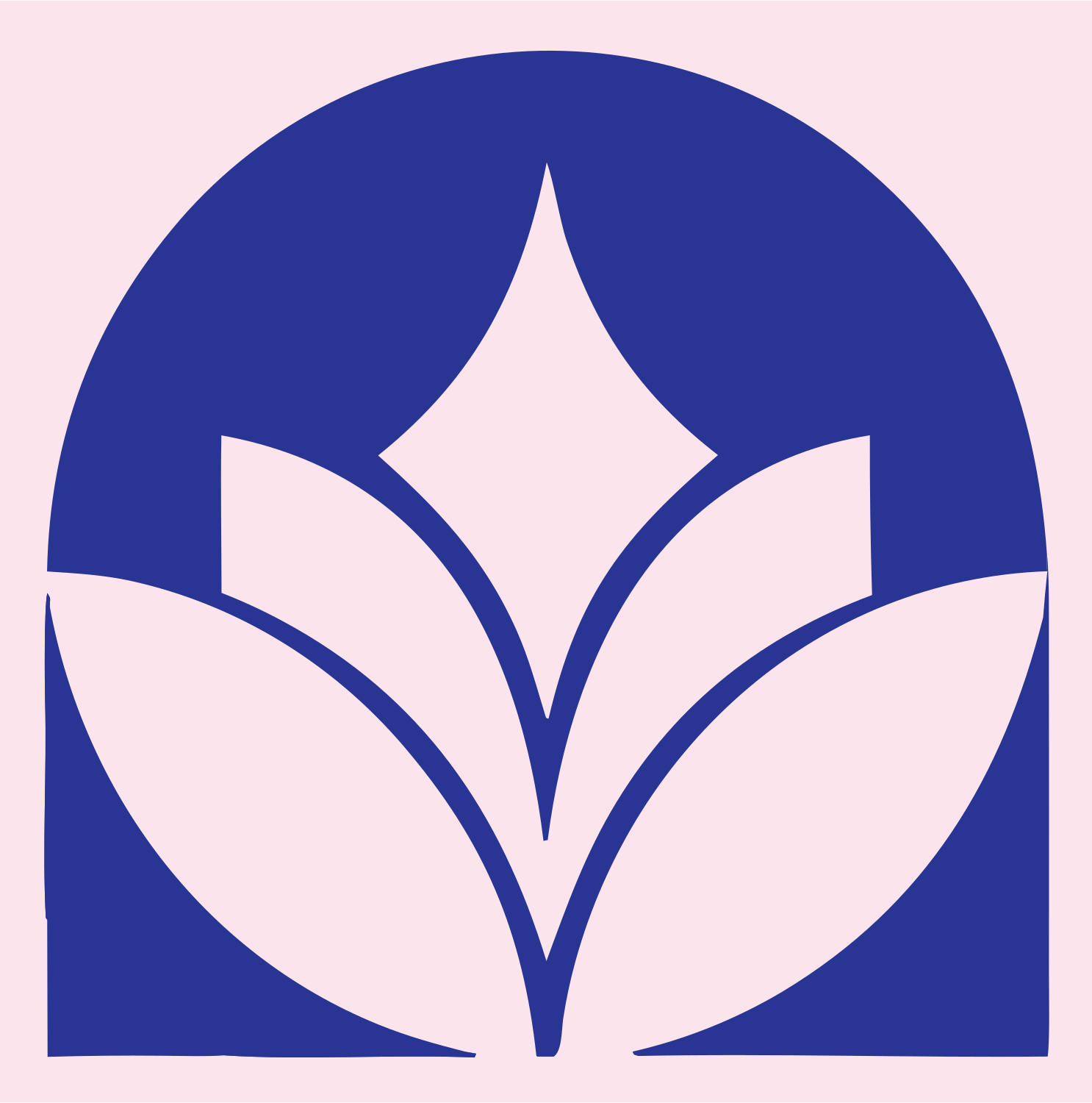 Negative Space Star Lotus Circle Badge #fce4ec/#283593