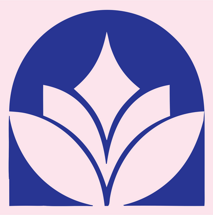 Negative Space Star Lotus Circle Badge #fce4ec/#283593