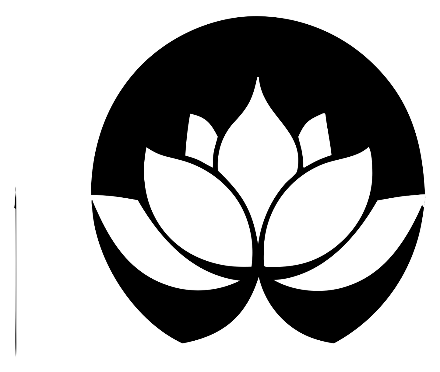Negative Space Circular Lotus Bloom Mark #ffffff/#000000