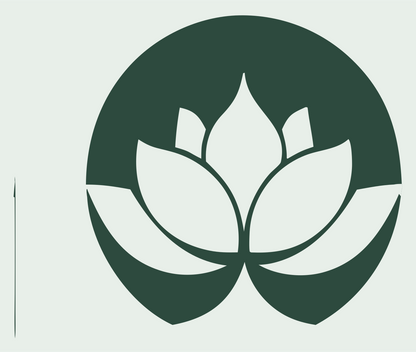 Negative Space Circular Lotus Bloom Mark #e8efe9/#2d4a3e