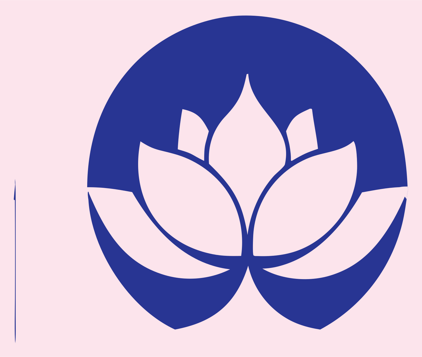 Negative Space Circular Lotus Bloom Mark #fce4ec/#283593