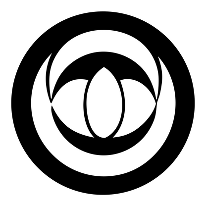 Negative Space Orbital Lotus Eye Mark #ffffff/#000000