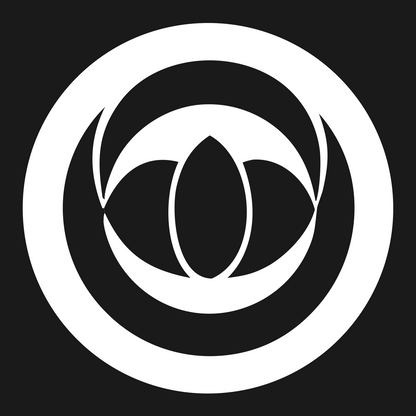 Negative Space Orbital Lotus Eye Mark #1a1a1a/#ffffff