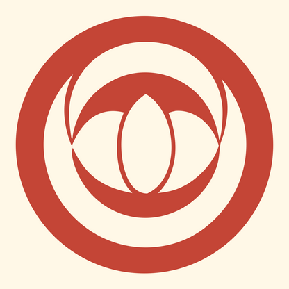 Negative Space Orbital Lotus Eye Mark #fff8e7/#c44536