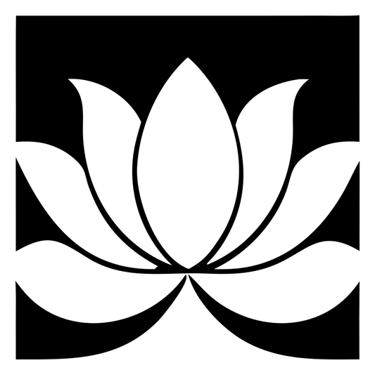 Negative Space Square Lotus Bloom Emblem