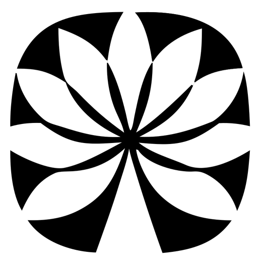 Negative Space Spinning Petal Lotus Icon