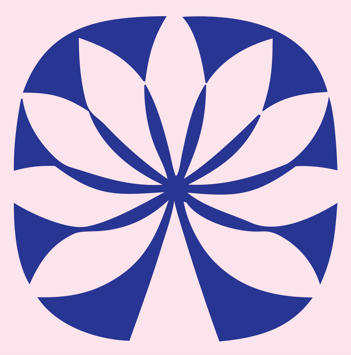 Negative Space Spinning Petal Lotus Icon #fce4ec/#283593
