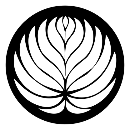 Negative Space Veined Leaf Lotus Emblem